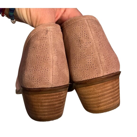 Lucky Brand Felixah Ankle Booties Blush Pink Size Women 9.5 M Suede Boots Rose - Picture 9 of 10